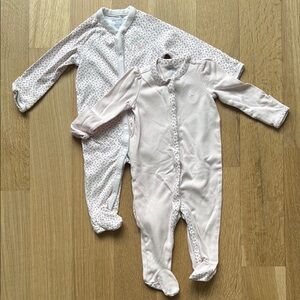 RALPH LAUREN - Pink and White Onesies (set of 2) 6 Month